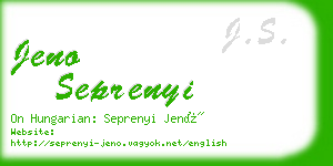 jeno seprenyi business card
